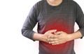 MAN with symptomatic acid reflux , suffering from acid reflux at Royalty Free Stock Photo