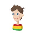 A man in a t-shirt in rastafarian colors icon