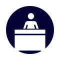 man, table, receptionist icon