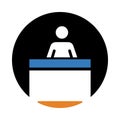 man, table, receptionist icon