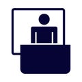 man, table, receptionist icon