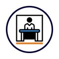 man, table, receptionist icon