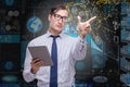The man with tablet in data mining concept Royalty Free Stock Photo