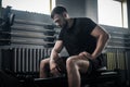 Man Take Break After Crossfit . Royalty Free Stock Photo