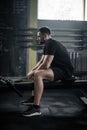 Man Take Break After Crossfit . Royalty Free Stock Photo