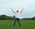 Man take energy from nature Royalty Free Stock Photo