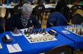 Chess player preparing before tournament
