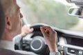 Man taking drugs while driving Royalty Free Stock Photo