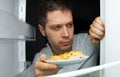 Man taking food. Royalty Free Stock Photo