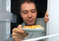 Man taking food. Royalty Free Stock Photo