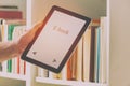 Modern ebook reader and books Royalty Free Stock Photo