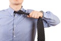 Man taking off neck tie Royalty Free Stock Photo