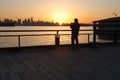 Man taking photos at sunset Royalty Free Stock Photo