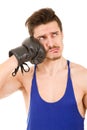Taking a punch Royalty Free Stock Photo