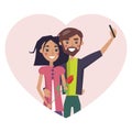 Man Taking Selfie Love Poster Vector Illustration Royalty Free Stock Photo