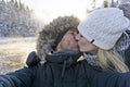 Man Taking Selfie Photo Young Romantic Couple Forest Outdoor