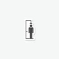 Man taking shower icon sticker isolated on gray background Royalty Free Stock Photo