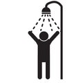 Man taking a shower icon on white background. shower sign. flat style Royalty Free Stock Photo