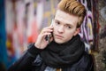 Man talking on mobile phone outdoor Royalty Free Stock Photo