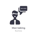 man talking outline icon. isolated line vector illustration from business collection. editable thin stroke man talking icon on Royalty Free Stock Photo