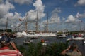 Man taking a picture of a three master during Sail Amsterdam