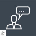 Man Talking Thin Line Vector Icon