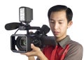 Man taping with video camera Royalty Free Stock Photo