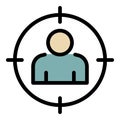 Man target icon color outline vector Royalty Free Stock Photo