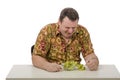 Man tastes the sour grapes Royalty Free Stock Photo