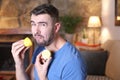 Man tasting a raw lemon Royalty Free Stock Photo