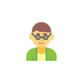 Man teacher avatar character flat icon