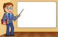 Man teacher standing by whiteboard