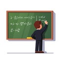 Man teacher or student writing on class chalkboard Royalty Free Stock Photo