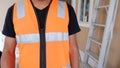 Man wear the Safety vest jacket Royalty Free Stock Photo