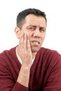 Man in teeth pain