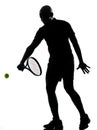 Man tennis player backhand