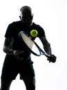 Man tennis player backhand Royalty Free Stock Photo