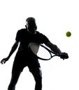 Man tennis player backhand