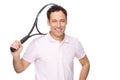 Man with tennis racket Royalty Free Stock Photo