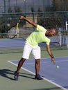 man with tennis racket in court Royalty Free Stock Photo