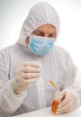 Man testing lab sample Royalty Free Stock Photo