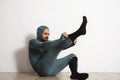 Man in thermal baselayer wear ninja suit set