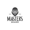 Man with thick beard hipster logo design vector graphic symbol icon illustration creative idea