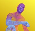 Man is thinking. Artificial intelligence concept. Digital technology background. Vector illustration
