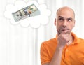 Man thinking about lot of money Royalty Free Stock Photo