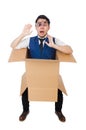 Man in thinking outside box concept Royalty Free Stock Photo