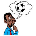 Man thinking about Soccer