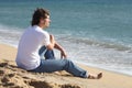 Man thinking and watching the sea Royalty Free Stock Photo