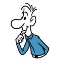 Man thoughtfulness character cartoon illustration Royalty Free Stock Photo