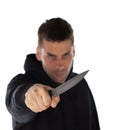 Man threatening with knife